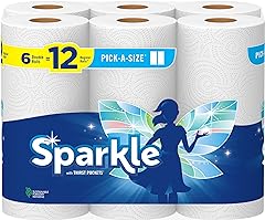 Sparkle Pick-A-Size Paper Towels, 6 Double Rolls = 12 Regular Rolls, Everyday Value Paper Towel With Full And Half Sheets