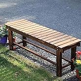 Lebolna Outdoor Garden Benches Weatherproof Patio Bench,Wooden Backless Outdoor Bench Garden Bench with Slatted,High Temperat