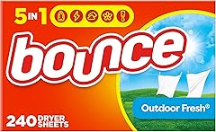 Bounce Dryer Sheets, Outdoor Fresh, 240 Count Laundry Fabric Softener Sheets with Static Control and Wrinkle Fighters