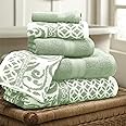 Modern Threads Trefoil Filigree 6-Piece Reversible Yarn Dyed Jacquard Towel Set - Bath Towels, Hand Towels, & Washcloths - Su