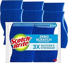 Scotch-Brite Zero Scratch Scrub Sponges, 6 Kitchen Sponges for Washing Dishes and Cleaning the Kitchen and Bath, Non-Scratch 