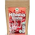 Hibiscus Tea 1LB (16Oz) 100% CERTIFIED Organic Hibiscus Flowers Herbal Tea (WHOLE PETALS), Caffeine Free in 1 lbs. Bulk Resea