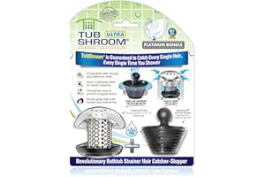 TubShroom Ultra Revolutionary Bath Tub Drain Protector Hair Catcher/Strainer/Snare, Stainless Steel, Stainless Combo