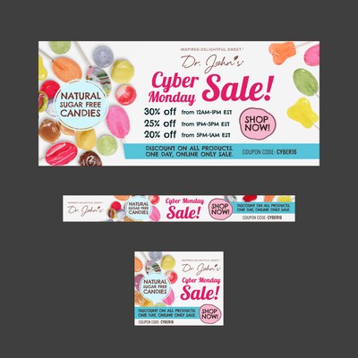 Banner ads for Candy company