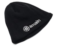 AMain Knit Cap Beanie w/White Gear Logo (Black)