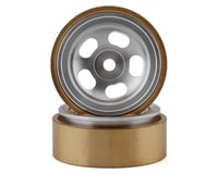 SSD RC SCX24 1.0” Aluminum/Brass 5-Slot Beadlock Wheels (Silver) (2)  (24g)