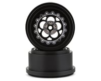 SSD RC 5 Hole Lightweight Aluminum Drag Racing Beadlock Wheels (Black) (2)