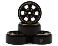 Treal Hobby Type B 1.0" 6-Spoke Brass Beadlock Wheels (Black) (4) (38.7g)