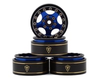 Treal Hobby Type B 1.0" 5-Spoke Beadlock Wheels (Black/Blue) (4) (22.4g)