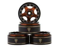 Treal Hobby Type B 1.0" 5-Spoke Beadlock Wheels (Black/Orange) (4) (22.4g)