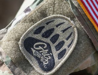 A Griz Battalion ROTC patch is displayed on a cadet&apos;s uniform