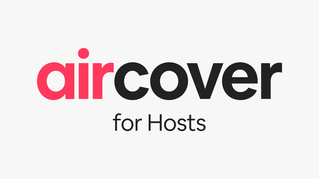 Яркий современный заголовок с надписью «AirCover для хозяев» в центре.