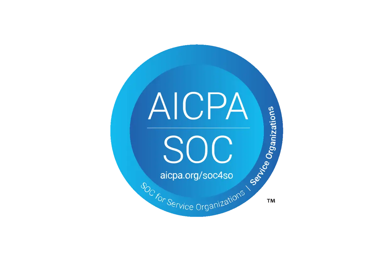 Digital badge for AICPA SOC certification.