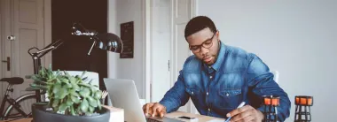 Editor working at desk