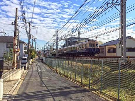 17年ぶりの対決が収録された打出駅（芦屋市）付近の様子