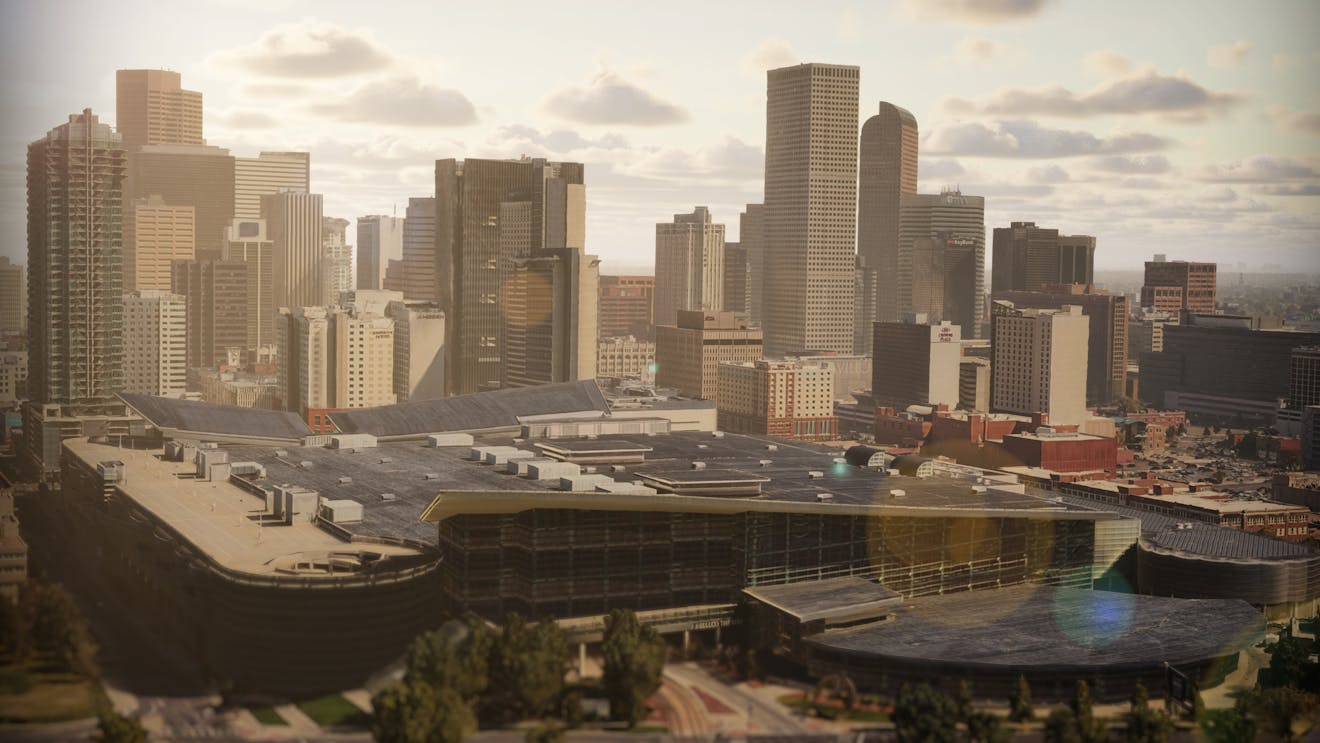 Colorado Convention Center and downtown Denver rendered in Cesium for Unreal