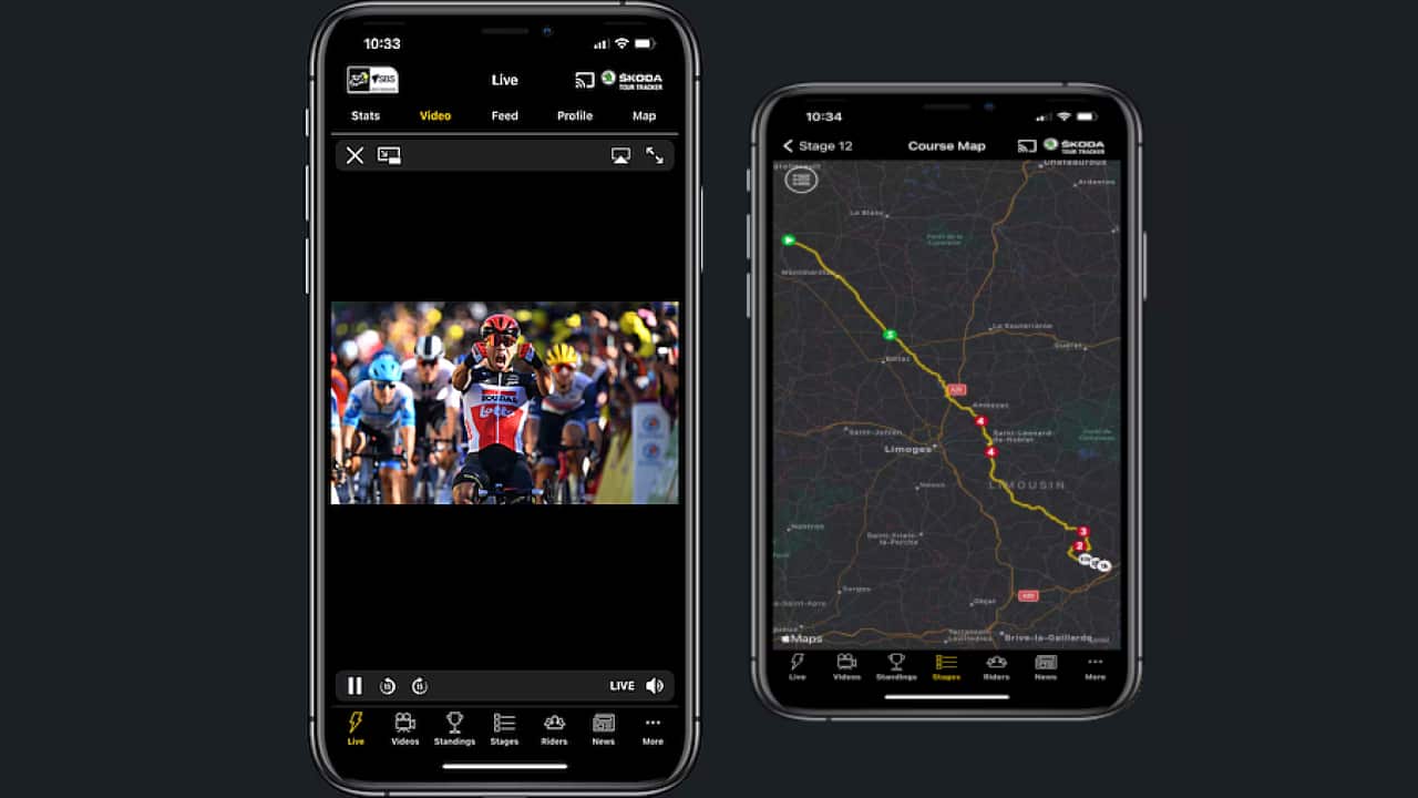 Skoda Tour Tracker on phone screen