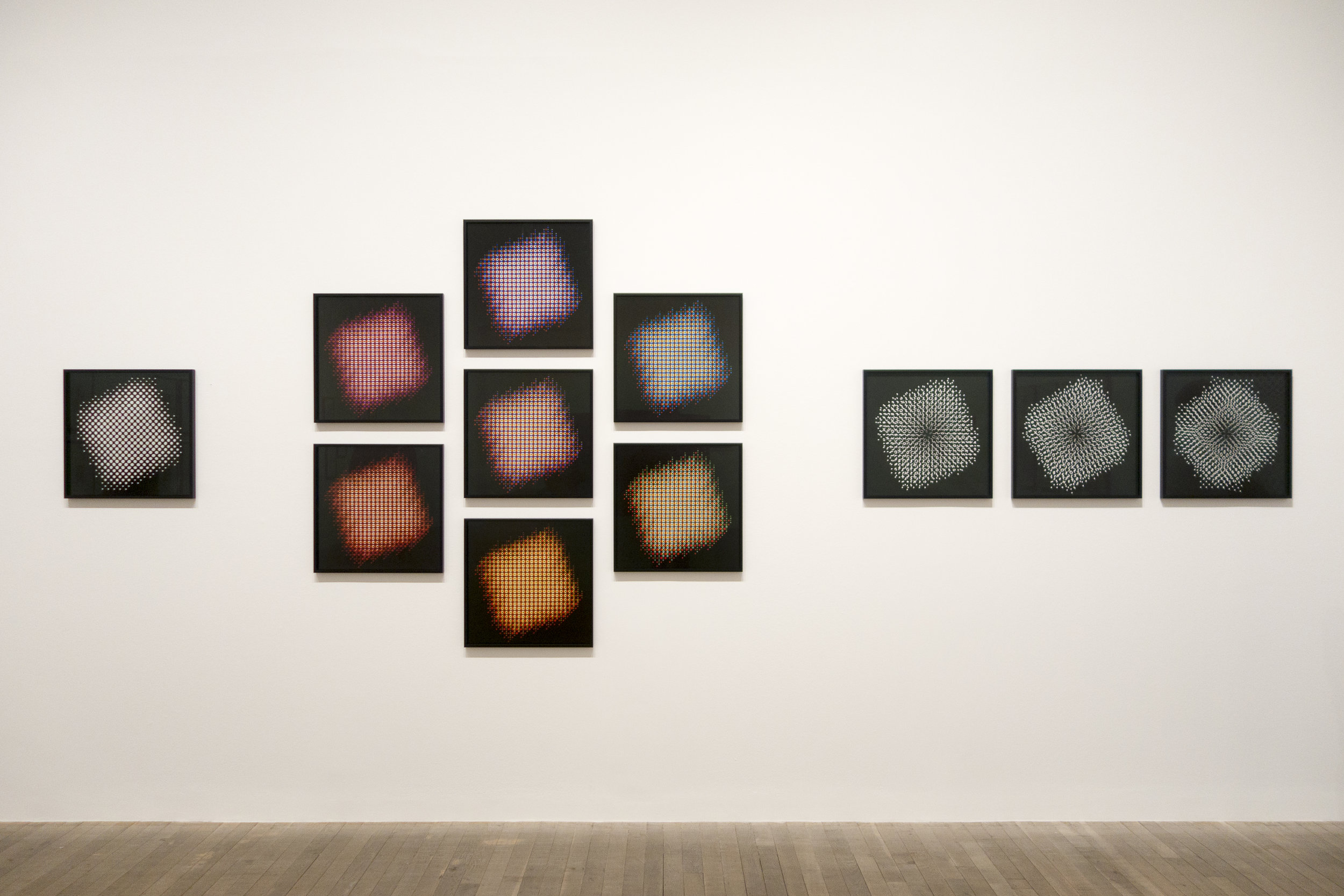 Exhibition view Shape of Light. 100 Years of Photography and Abstract Art at Tate Modern, London 2018. Gottfried Jäger, Lochblendenstrukturen (pinhole structures), 1967