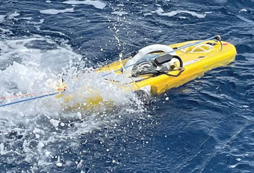 DROPSphere robotic submarine in water