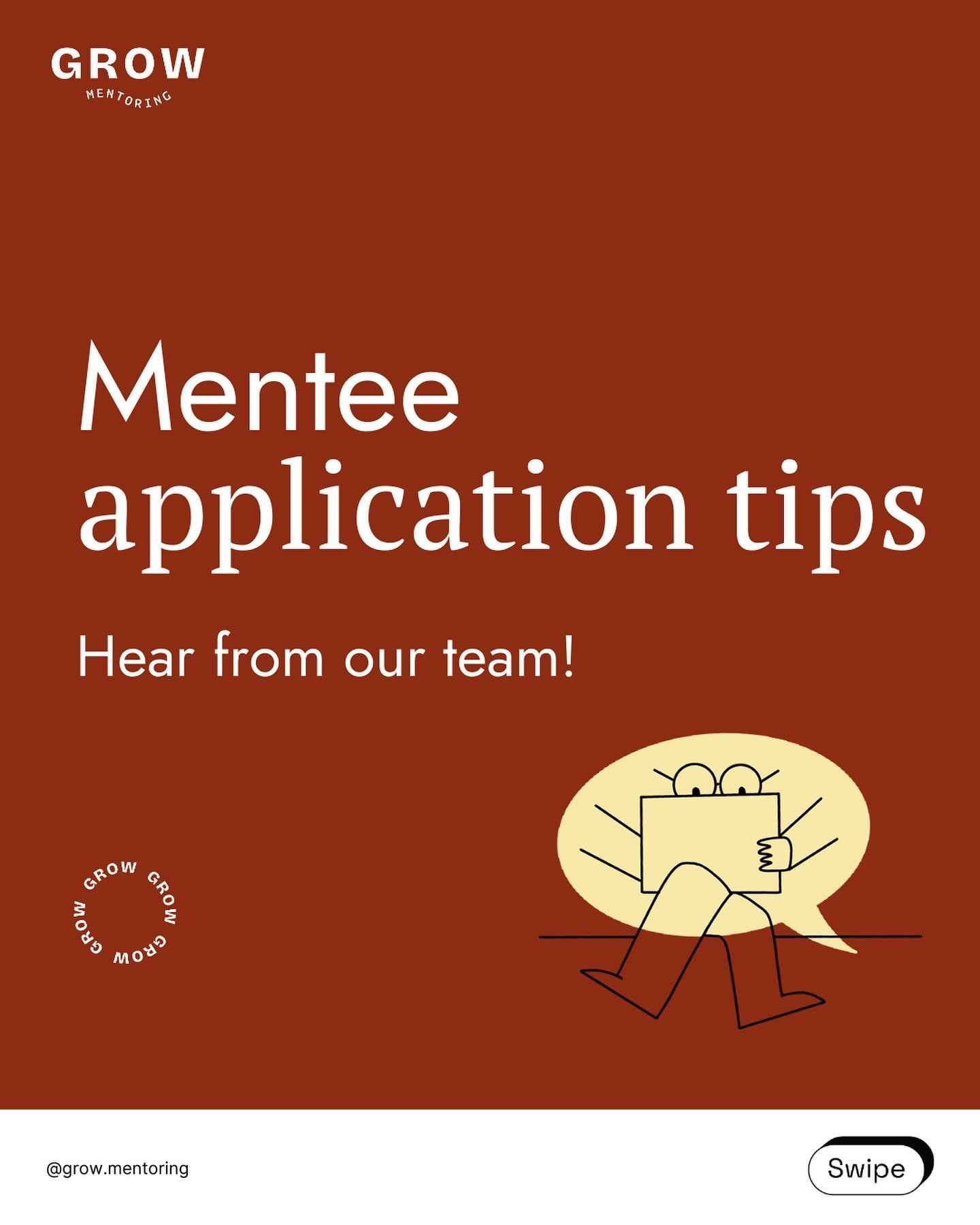 What makes a good mentee application? Swipe for some helpful tips from our team - we're excited to get to know you and pair you with the right mentor. 💬

Mentee applications close next Monday 16 September (23:59 BST) and will not open again until 20