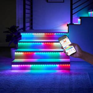 32.8 ft. Smart RGBWIC Dynamic Color Changing Dimmable Plug-In LED Strip Light Powered by Hubspace