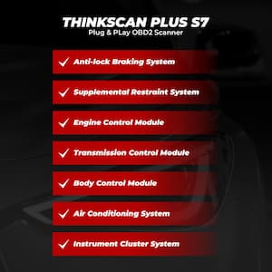 5 in. OBD2 Scanner Tablet Car Code Reader Vehicle Diagnostic Tester Tool THINKSCAN PLUS S7