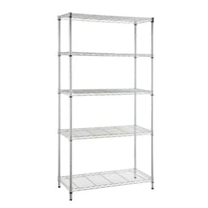 5-Tier Steel Wire Shelving Unit in Chrome (36 in. W x 72 in. H x 16 in. D)