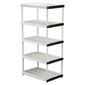 5-Tier Easy Assembly Multi-purpose Plastic Garage Storage Shelving Unit in Gray (36 in. W x 72 in. H x 24 in. D)