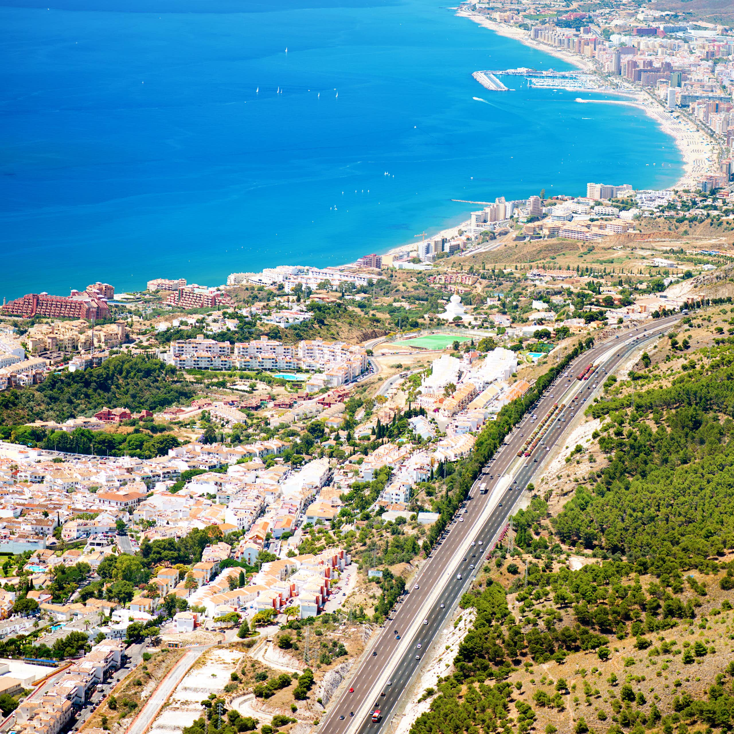 une vue aérienne de la côte espagnole