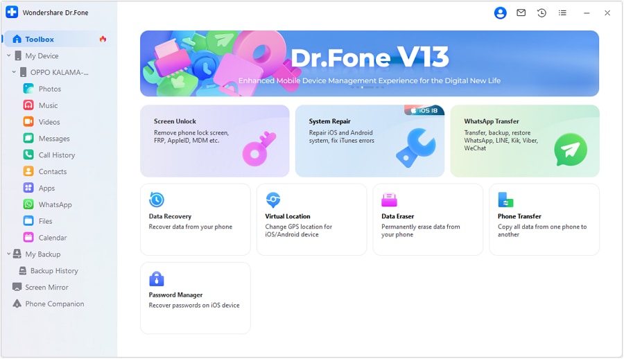 Accede a la página de inicio de Dr.Fone