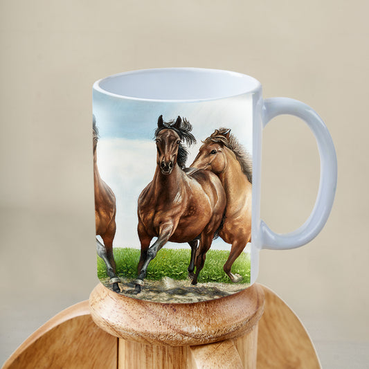 Horses on the run mug