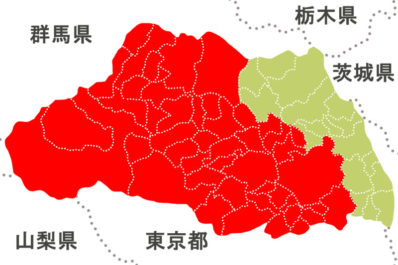 大雨警報が発令された埼玉県南中部、南西部、北西部、秩父地方