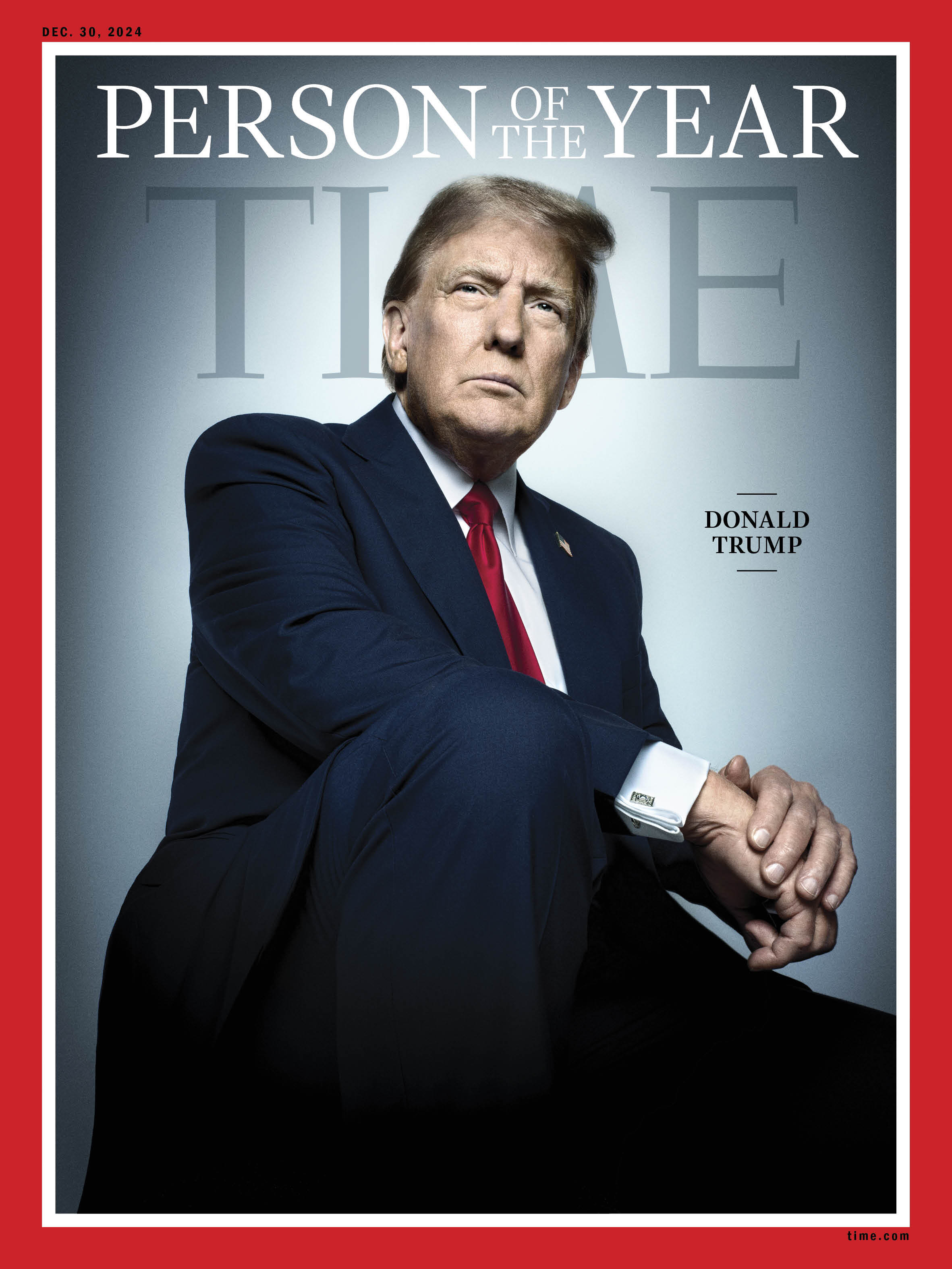 「パーソン・オブ・ザ・イヤー（今年の人）」にトランプ次期米大統領を選んだタイム誌の表紙（同誌提供、共同）