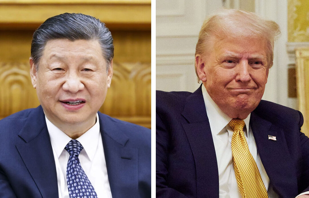 中国の習近平国家主席（新華社＝共同）、トランプ次期米大統領（ゲッティ＝共同）