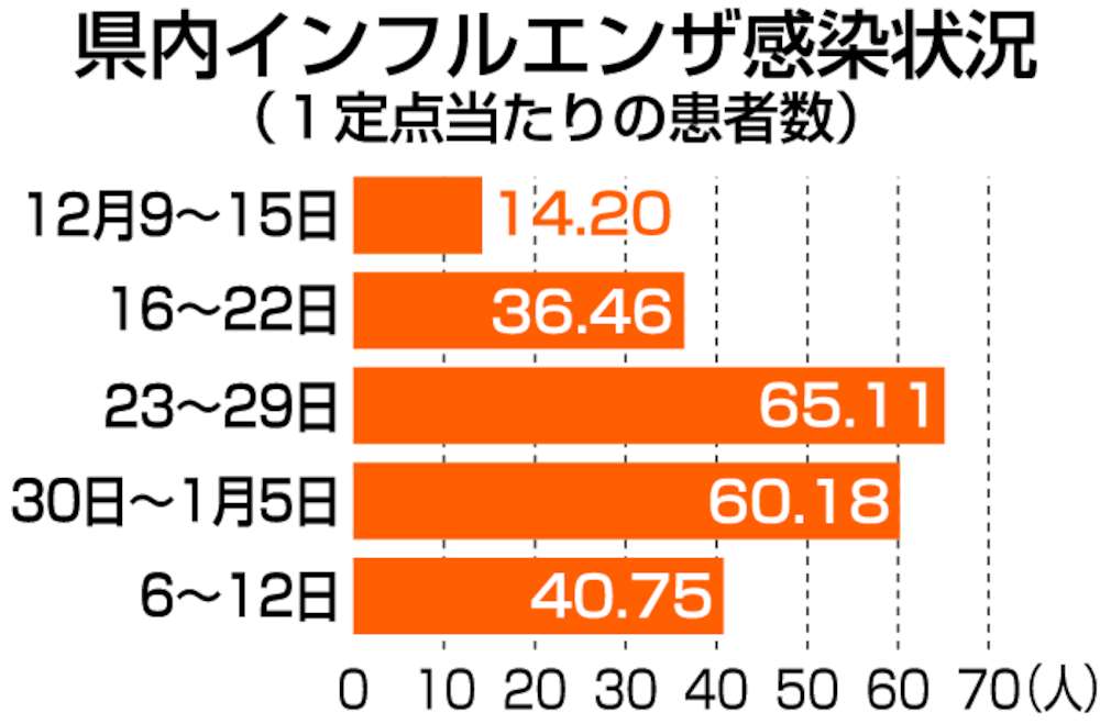 茨城県内インフルエンザ感染状況