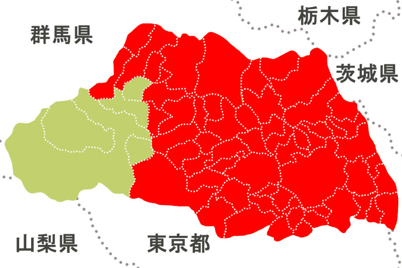 警報が発令されている埼玉県南中部・南東部・南西部・北東部・北西部