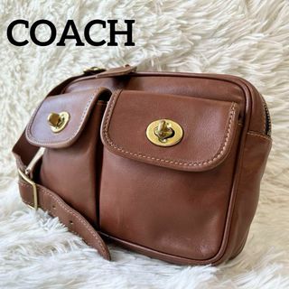 コーチ(COACH)のVintage Coach 80s ボディバッグ ブラウン　USA 希少　325(ボディバッグ/ウエストポーチ)