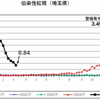 2025/03/12 伝染性紅斑の流行警報を解除します