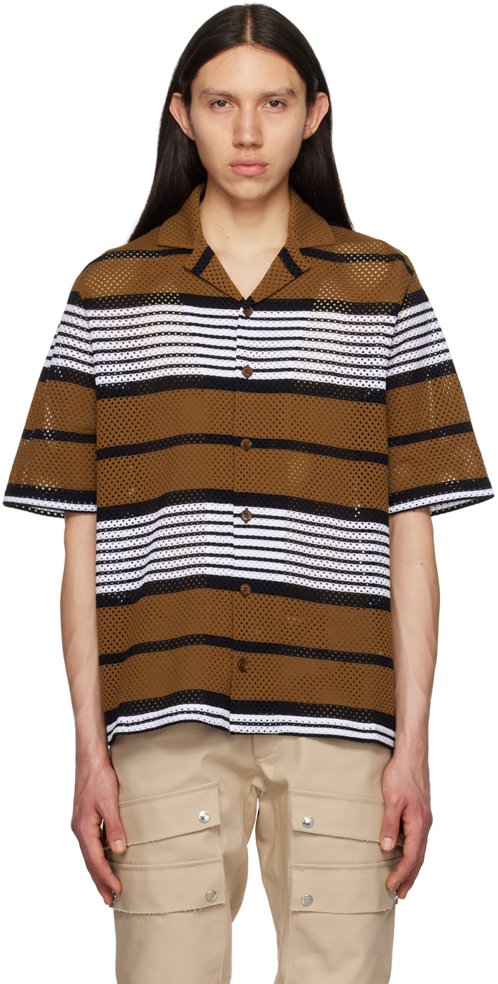 Burberry Brown Printed Shirt In Dark Birch Brown