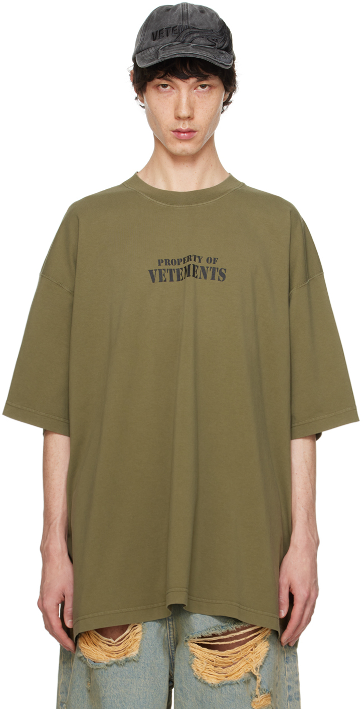 Vetements Green 'property Of ' T-shirt In Grün