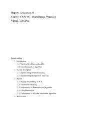 Report: Assignment #1 Course: CAP 5400 – Digital Image ...