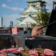 大阪城を背景に非日常のお時間を