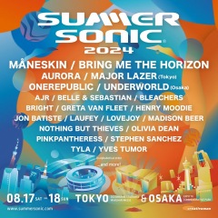 〈SUMMER SONIC 2024〉第1弾でマネスキン、タイラ、ブリング・ミー・ザ・ホライズン、ブリーチャーズ、ベルセバら22組決定