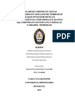 Pengaruh Corporate Social Responsibility Disclosure Terhadap Reaksi Investor Dengan Inveronmental Performance Rating Dan Corporate Governance Sebagai Variabel Moderasi