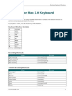 Camtasia 2.0 Keyboard Shortcuts