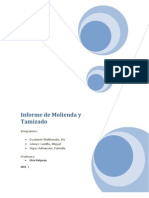 Informe de Molienda Y Tamizado