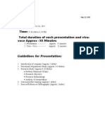 Date: Time: Total Duration of Each Presentation and Viva-Voce Approx - 30 Minutes