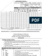 SNP - 305 Food Production Record and Instructions Udpated July 2012