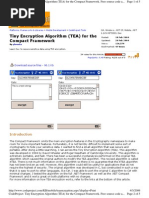 Tiny Encryption Algorithm (TEA) For The Compact Framework: Download Source Files - 96.1 KB