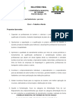 Relatório Final 1a. Conferência Municipal de Turismo - F. Do Iguaçu